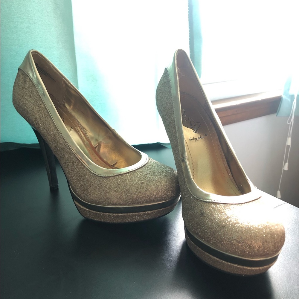 Sparkly Glittery Gold 5” Heels ✨